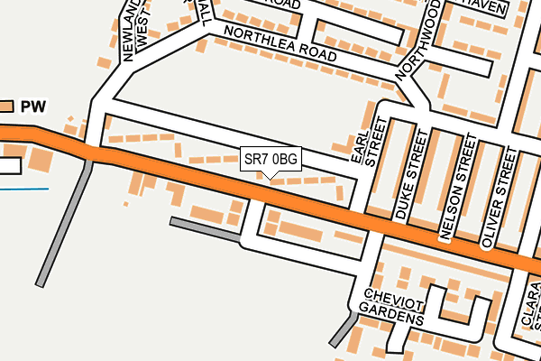 SR7 0BG map - OS OpenMap – Local (Ordnance Survey)