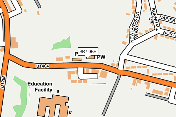 SR7 0BH map - OS OpenMap – Local (Ordnance Survey)