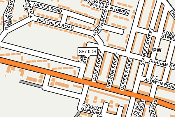 SR7 0DH map - OS OpenMap – Local (Ordnance Survey)