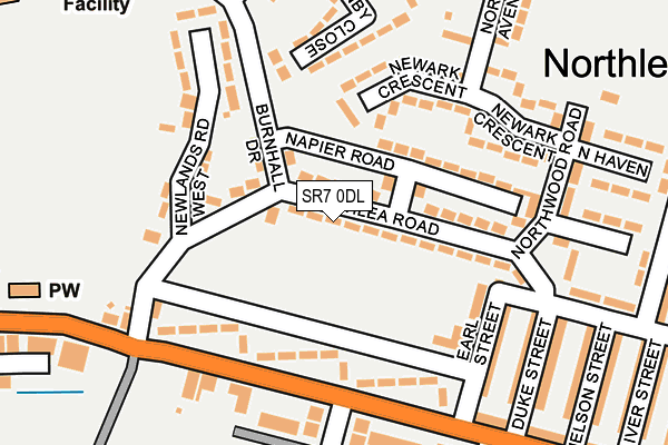 SR7 0DL map - OS OpenMap – Local (Ordnance Survey)