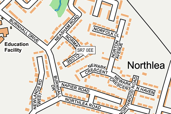 SR7 0EE map - OS OpenMap – Local (Ordnance Survey)