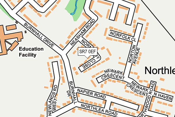 SR7 0EF map - OS OpenMap – Local (Ordnance Survey)