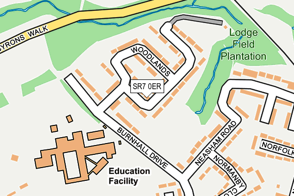 SR7 0ER map - OS OpenMap – Local (Ordnance Survey)