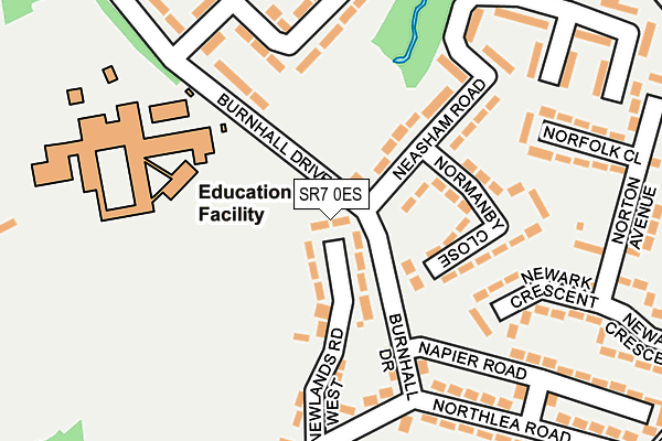 SR7 0ES map - OS OpenMap – Local (Ordnance Survey)