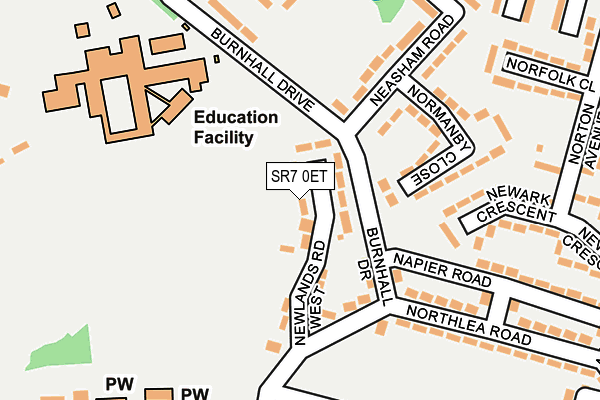SR7 0ET map - OS OpenMap – Local (Ordnance Survey)