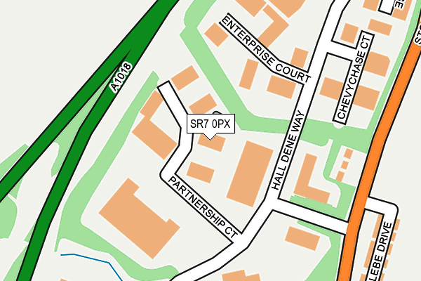 SR7 0PX map - OS OpenMap – Local (Ordnance Survey)