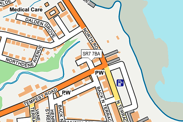 SR7 7BA map - OS OpenMap – Local (Ordnance Survey)