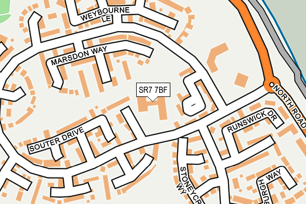 SR7 7BF map - OS OpenMap – Local (Ordnance Survey)