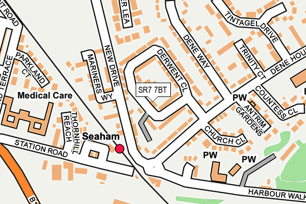 SR7 7BT map - OS OpenMap – Local (Ordnance Survey)