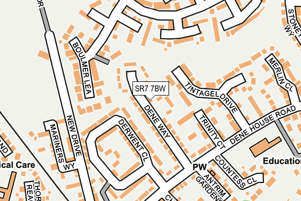 SR7 7BW map - OS OpenMap – Local (Ordnance Survey)