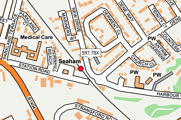 SR7 7BX map - OS OpenMap – Local (Ordnance Survey)