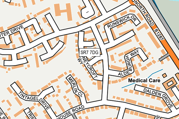 SR7 7DG map - OS OpenMap – Local (Ordnance Survey)