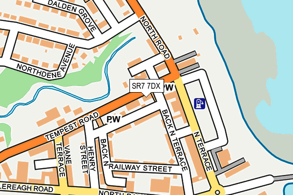 SR7 7DX map - OS OpenMap – Local (Ordnance Survey)