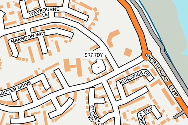 SR7 7DY map - OS OpenMap – Local (Ordnance Survey)