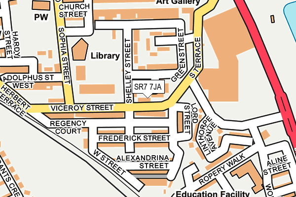SR7 7JA map - OS OpenMap – Local (Ordnance Survey)