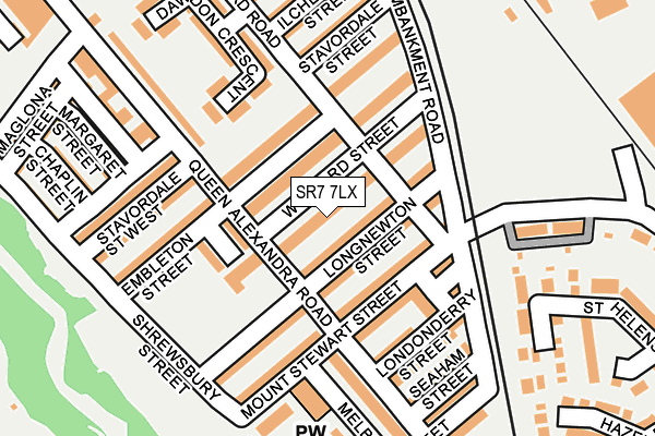 SR7 7LX map - OS OpenMap – Local (Ordnance Survey)