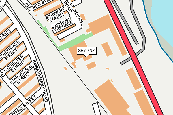 SR7 7NZ map - OS OpenMap – Local (Ordnance Survey)