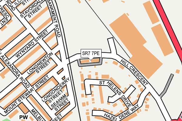 SR7 7PE map - OS OpenMap – Local (Ordnance Survey)