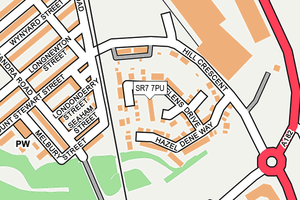 SR7 7PU map - OS OpenMap – Local (Ordnance Survey)