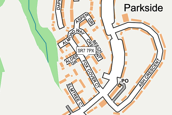 SR7 7PX map - OS OpenMap – Local (Ordnance Survey)