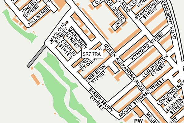 SR7 7RA map - OS OpenMap – Local (Ordnance Survey)