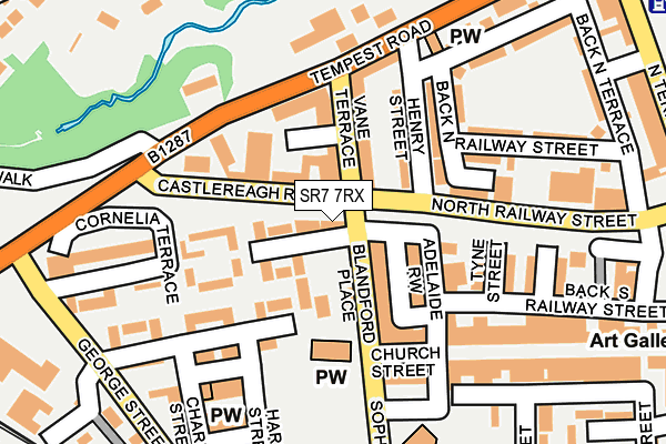 SR7 7RX map - OS OpenMap – Local (Ordnance Survey)