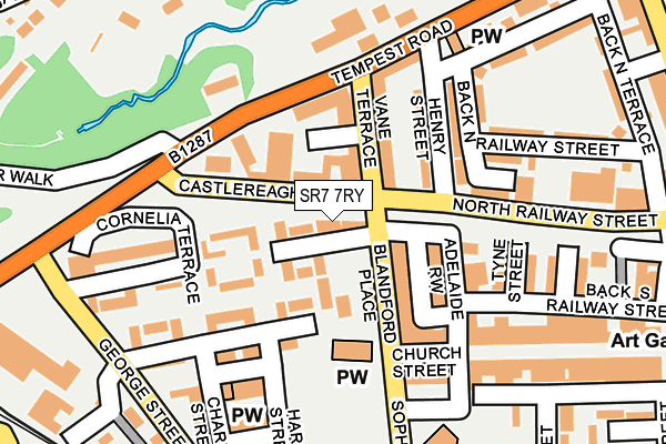 SR7 7RY map - OS OpenMap – Local (Ordnance Survey)