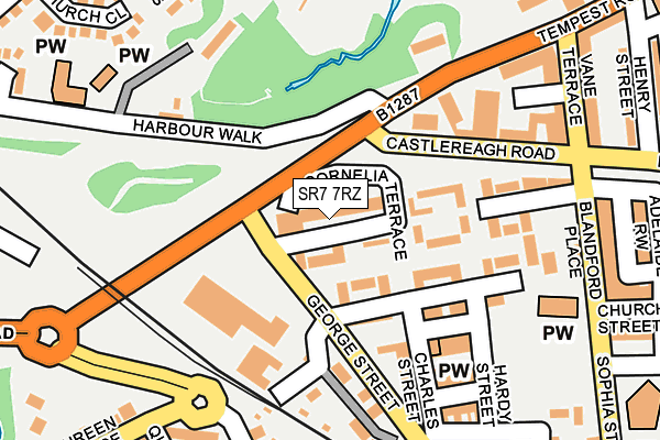 SR7 7RZ map - OS OpenMap – Local (Ordnance Survey)