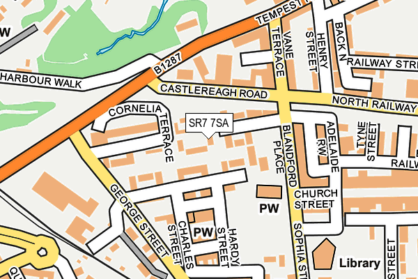 SR7 7SA map - OS OpenMap – Local (Ordnance Survey)