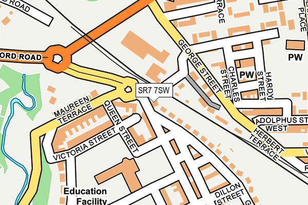 SR7 7SW map - OS OpenMap – Local (Ordnance Survey)
