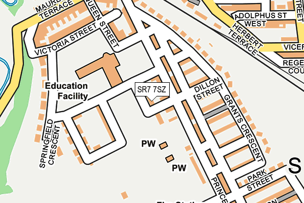 SR7 7SZ map - OS OpenMap – Local (Ordnance Survey)