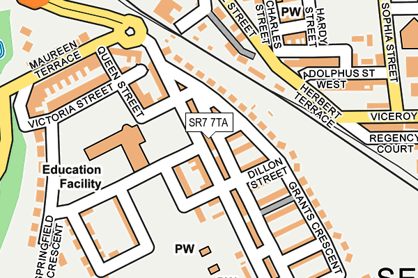 SR7 7TA map - OS OpenMap – Local (Ordnance Survey)