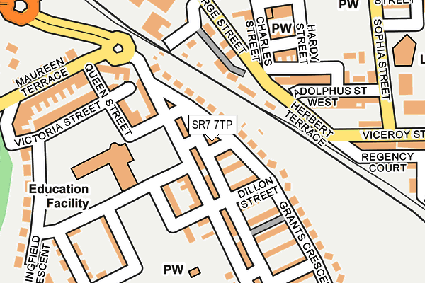 SR7 7TP map - OS OpenMap – Local (Ordnance Survey)