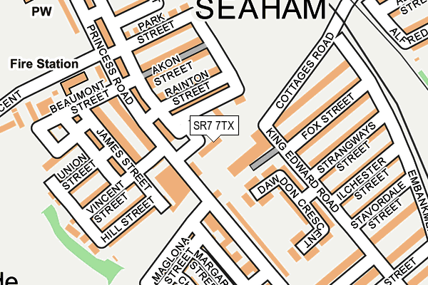 SR7 7TX map - OS OpenMap – Local (Ordnance Survey)