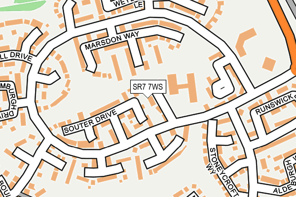 SR7 7WS map - OS OpenMap – Local (Ordnance Survey)
