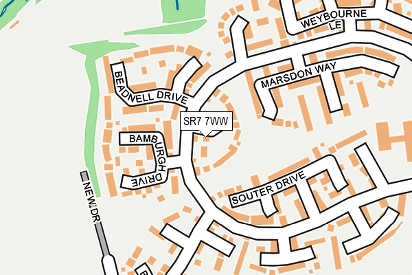 SR7 7WW map - OS OpenMap – Local (Ordnance Survey)