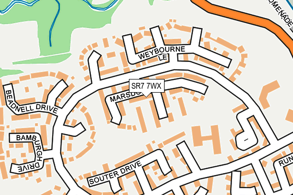 SR7 7WX map - OS OpenMap – Local (Ordnance Survey)