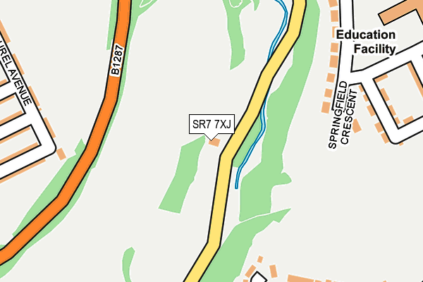 SR7 7XJ map - OS OpenMap – Local (Ordnance Survey)
