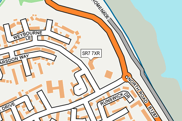 SR7 7XR map - OS OpenMap – Local (Ordnance Survey)