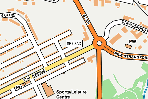 SR7 8AD map - OS OpenMap – Local (Ordnance Survey)