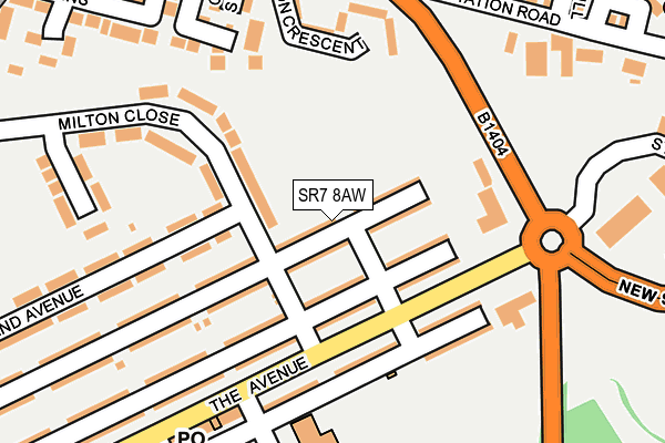 SR7 8AW map - OS OpenMap – Local (Ordnance Survey)