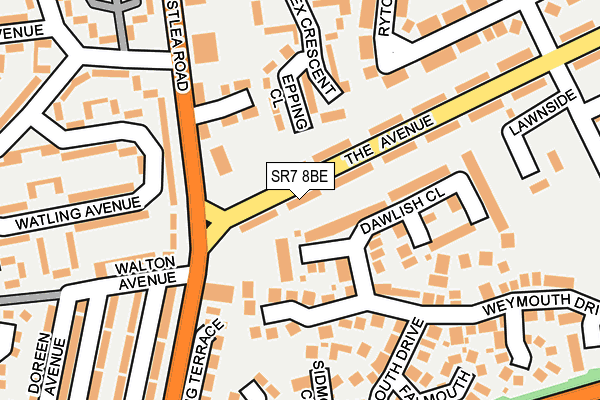 SR7 8BE map - OS OpenMap – Local (Ordnance Survey)