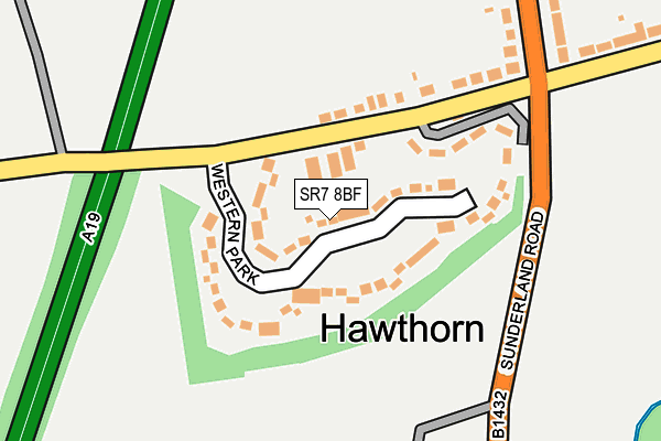 SR7 8BF map - OS OpenMap – Local (Ordnance Survey)