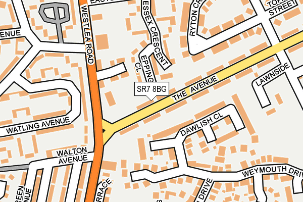 SR7 8BG map - OS OpenMap – Local (Ordnance Survey)
