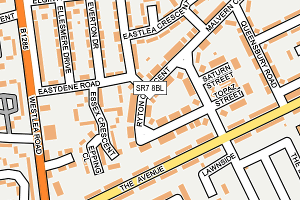 SR7 8BL map - OS OpenMap – Local (Ordnance Survey)
