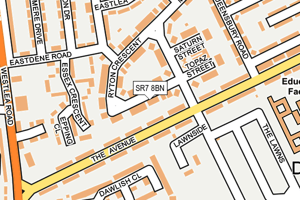 SR7 8BN map - OS OpenMap – Local (Ordnance Survey)