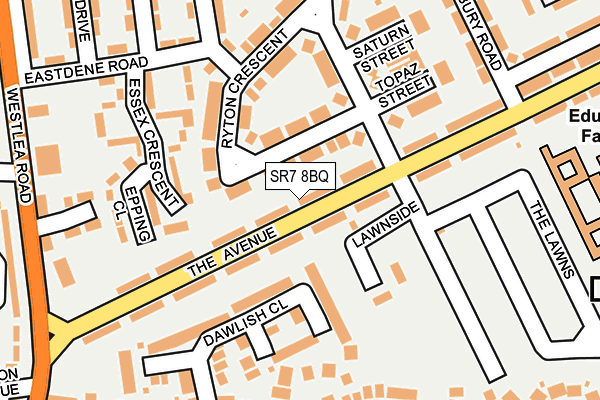 SR7 8BQ map - OS OpenMap – Local (Ordnance Survey)