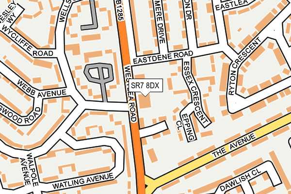 SR7 8DX map - OS OpenMap – Local (Ordnance Survey)