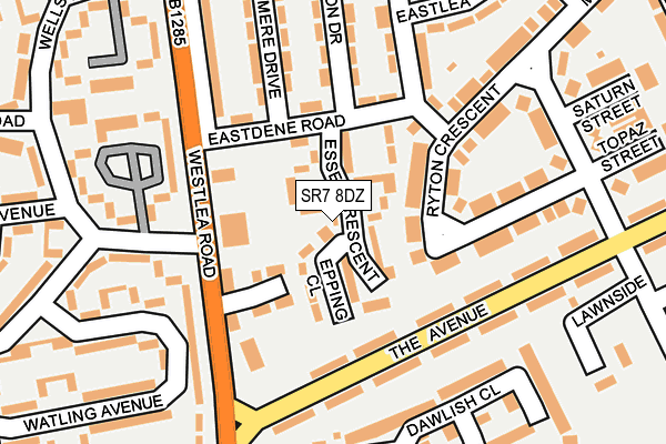 SR7 8DZ map - OS OpenMap – Local (Ordnance Survey)