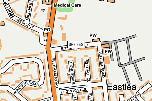 SR7 8EG map - OS OpenMap – Local (Ordnance Survey)